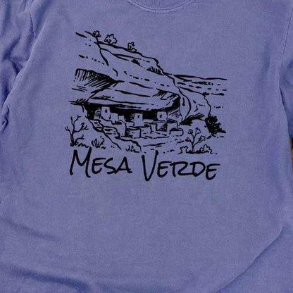 Mesa Verde National Park Line Drawing Premium Long Sleeve