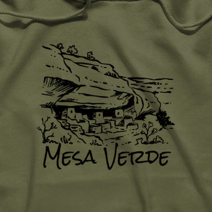 Mesa Verde National Park Line Drawing Hoodie