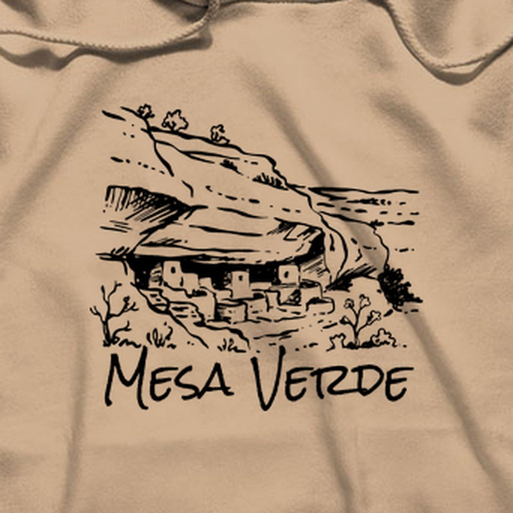 Mesa Verde National Park Line Drawing Hoodie