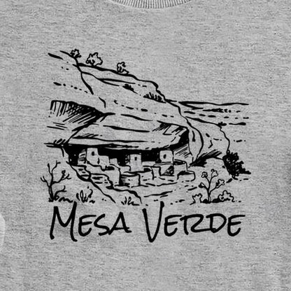 Mesa Verde National Park Line Drawing Crewneck Sweatshirt