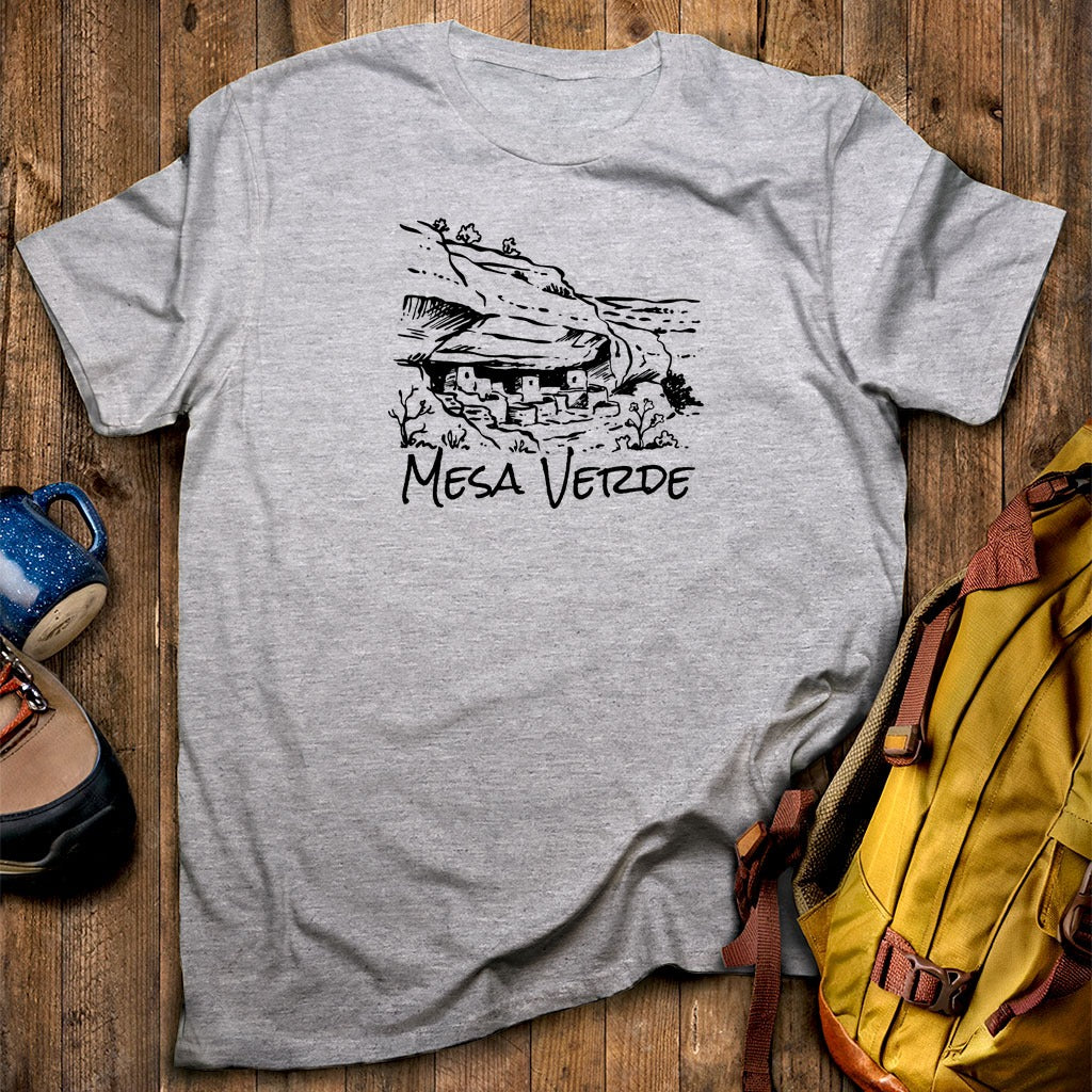 Mesa Verde National Park Line Drawing T-Shirt