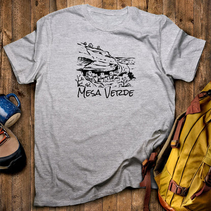 Mesa Verde National Park Line Drawing T-Shirt