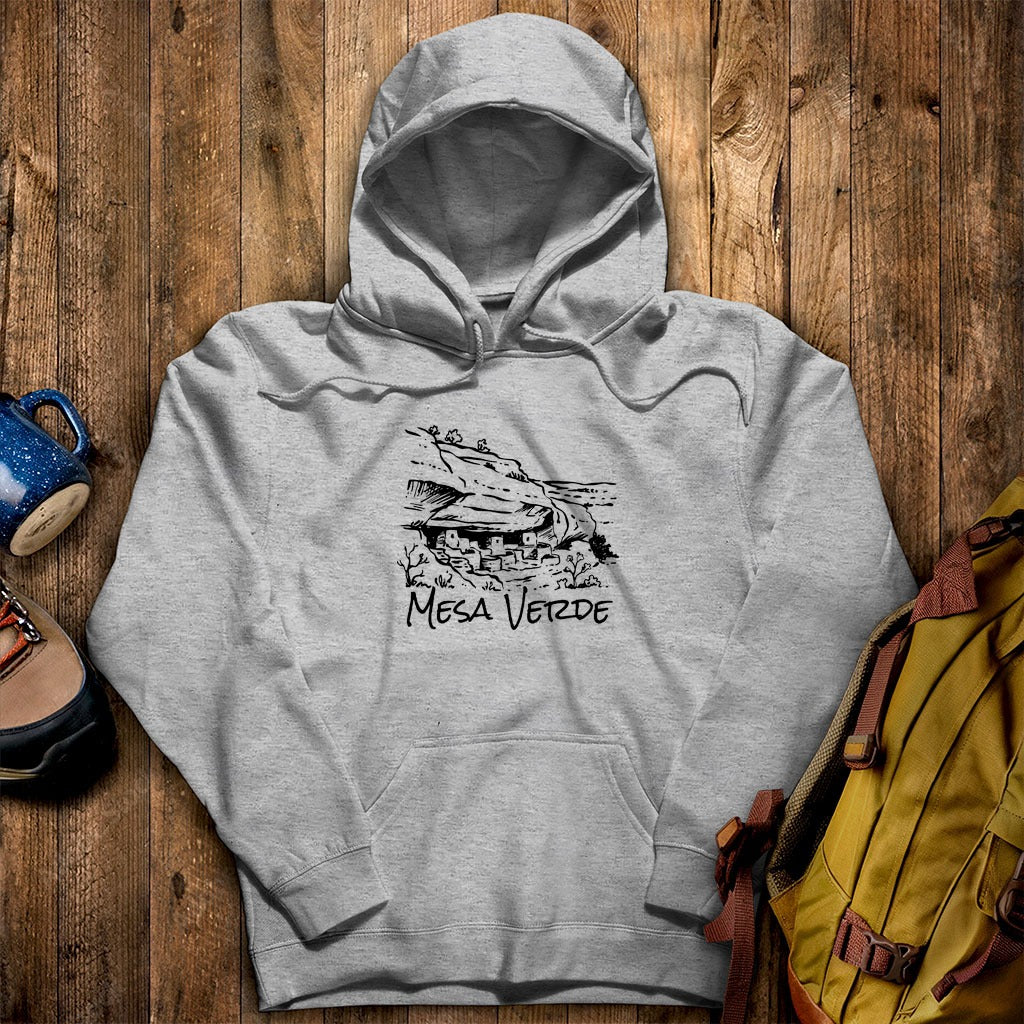 Mesa Verde National Park Line Drawing Hoodie