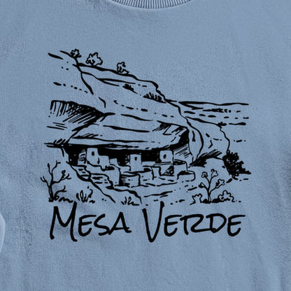 Mesa Verde National Park Line Drawing Crewneck Sweatshirt