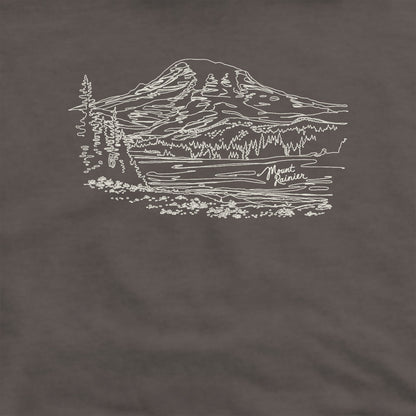 Mount Rainier Line Drawing Hoodie