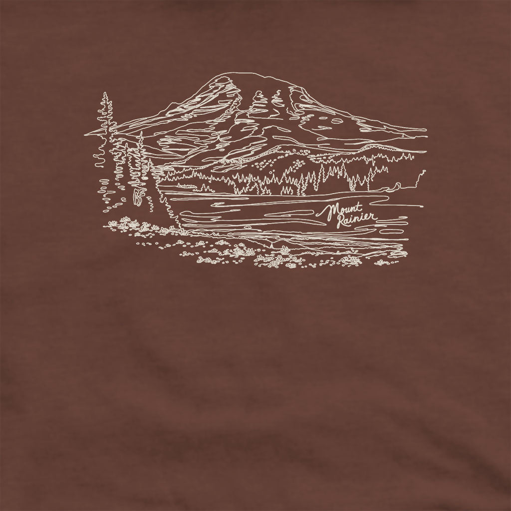 Mount Rainier Line Drawing Hoodie