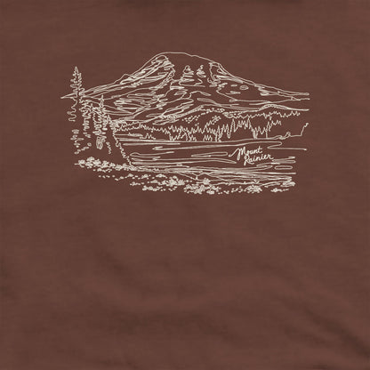 Mount Rainier Line Drawing Hoodie