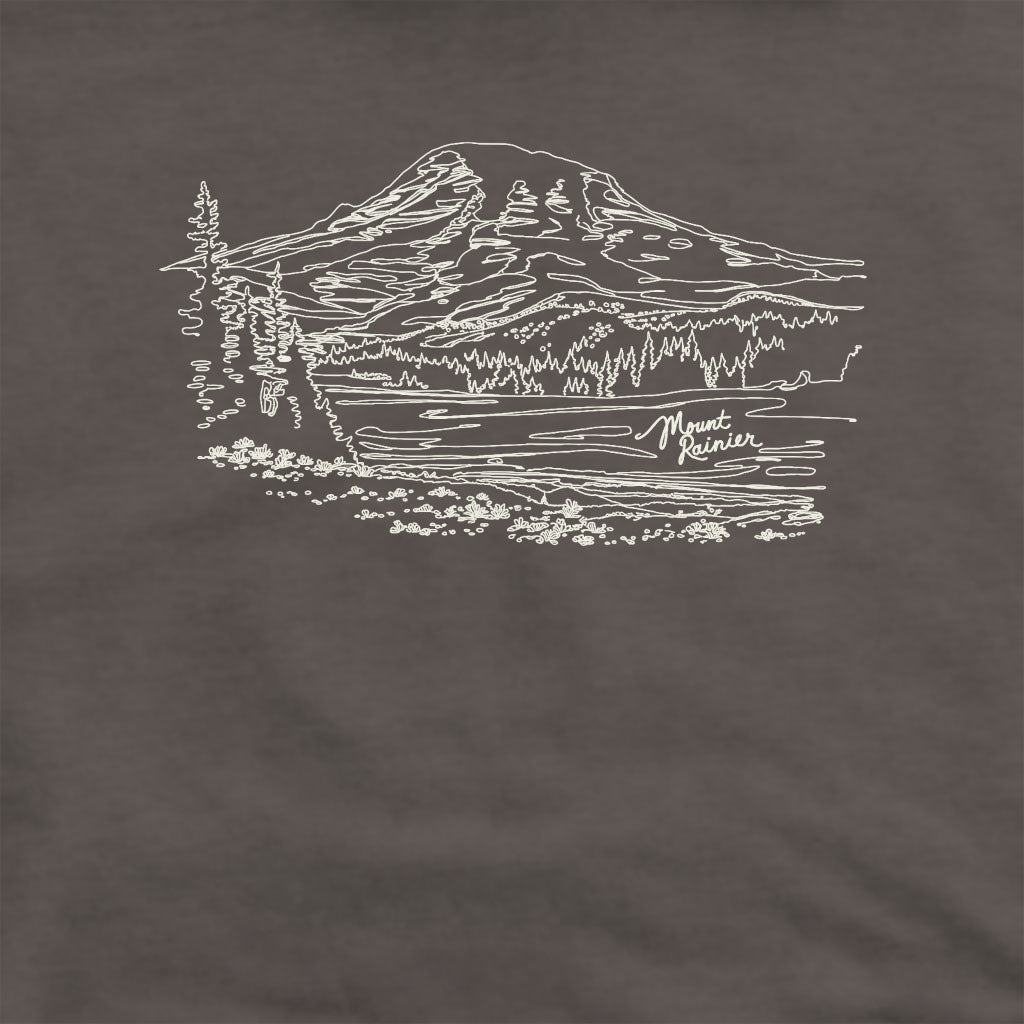 Mount Rainier Line Drawing Crewneck Sweatshirt