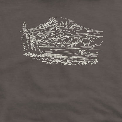 Mount Rainier Line Drawing Crewneck Sweatshirt