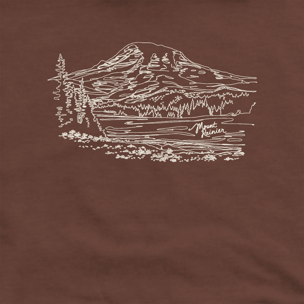 Mount Rainier Line Drawing Crewneck Sweatshirt