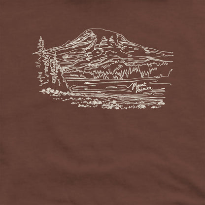 Mount Rainier Line Drawing Crewneck Sweatshirt