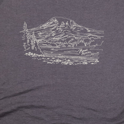 Mount Rainier Line Drawing T-Shirt