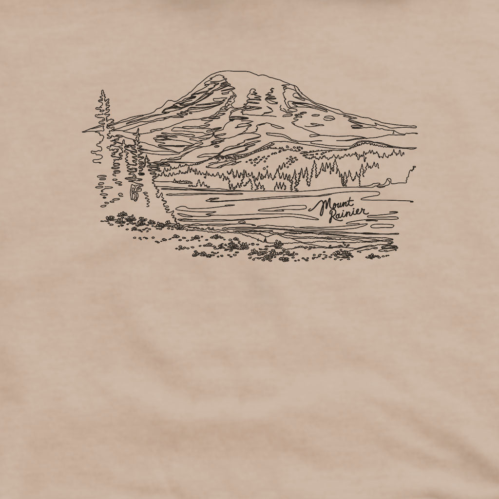 Mount Rainier Line Drawing Hoodie