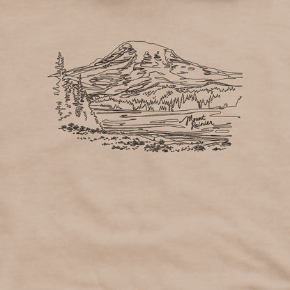 Mount Rainier Line Drawing Hoodie