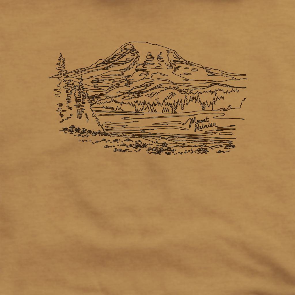 Mount Rainier Line Drawing Hoodie