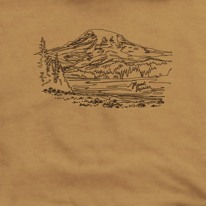 Mount Rainier Line Drawing Hoodie