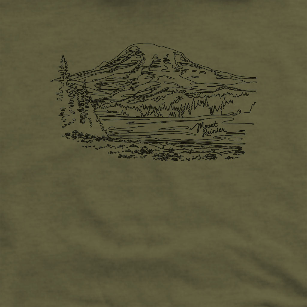 Mount Rainier Line Drawing Hoodie