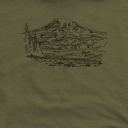 Mount Rainier Line Drawing Hoodie