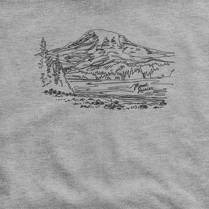Mount Rainier Line Drawing Hoodie