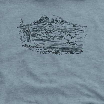 Mount Rainier Line Drawing Hoodie