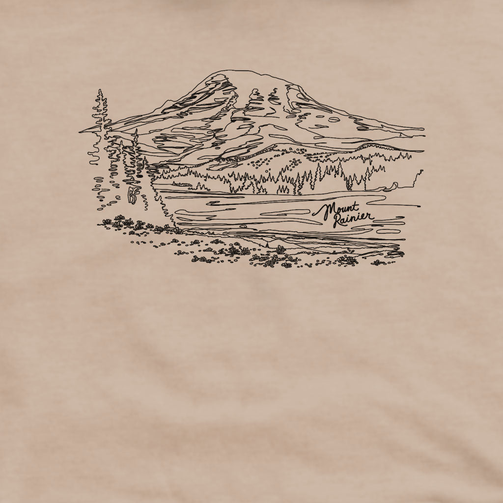 Mount Rainier Line Drawing Crewneck Sweatshirt
