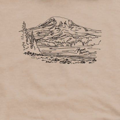 Mount Rainier Line Drawing Crewneck Sweatshirt