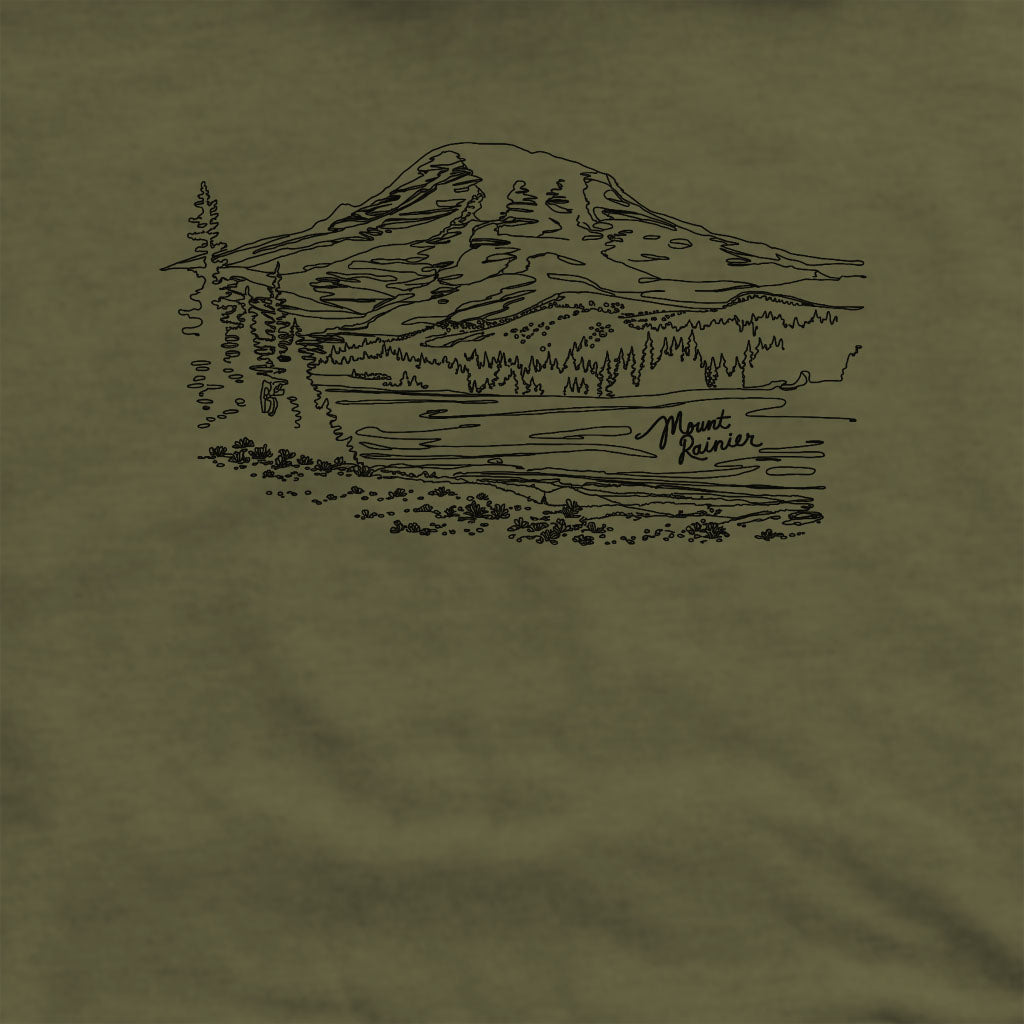 Mount Rainier Line Drawing Crewneck Sweatshirt