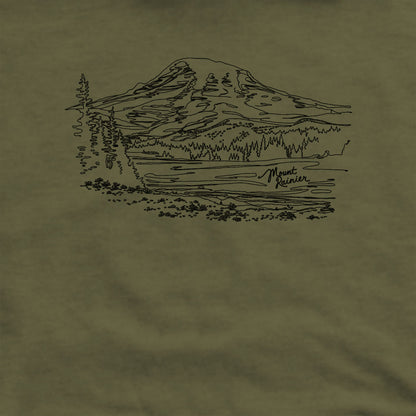 Mount Rainier Line Drawing Crewneck Sweatshirt