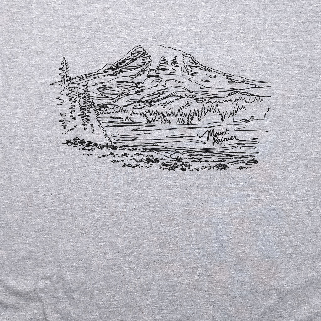 Mount Rainier Line Drawing Crewneck Sweatshirt