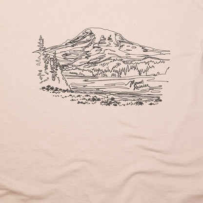 Mount Rainier Line Drawing T-Shirt