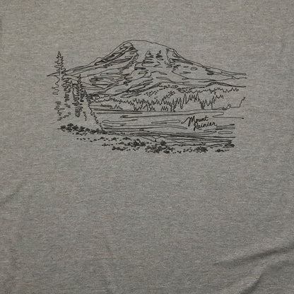 Mount Rainier Line Drawing T-Shirt