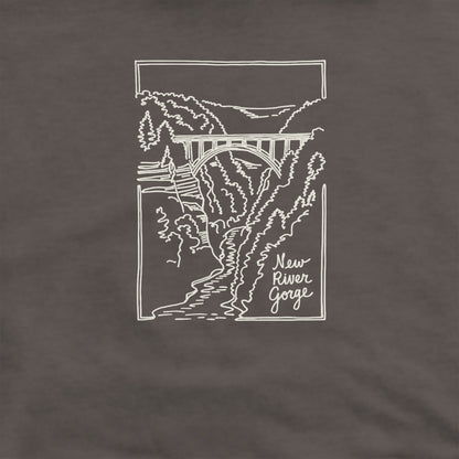 New River Gorge Line Drawing Hoodie
