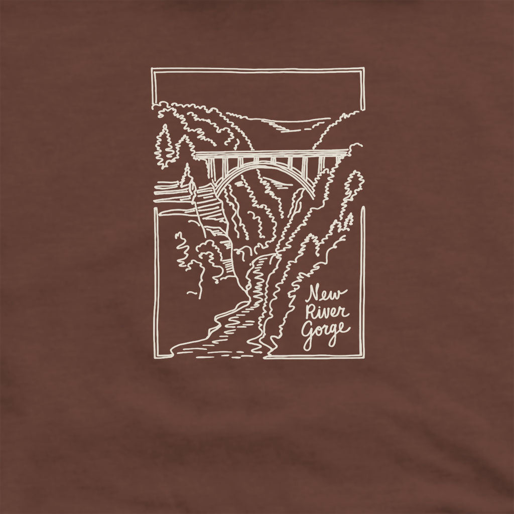 New River Gorge Line Drawing Hoodie
