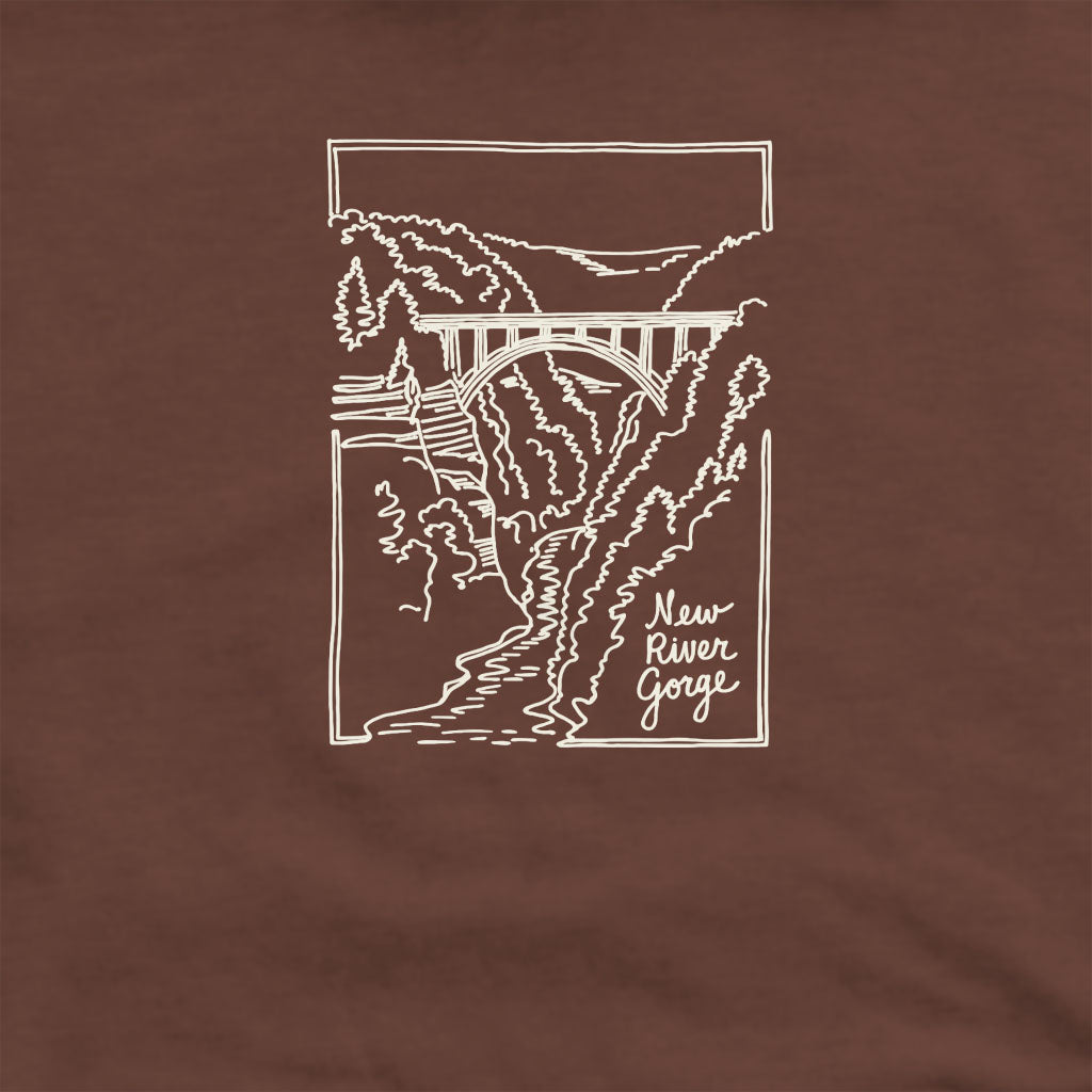 New River Gorge Line Drawing Crewneck Sweatshirt