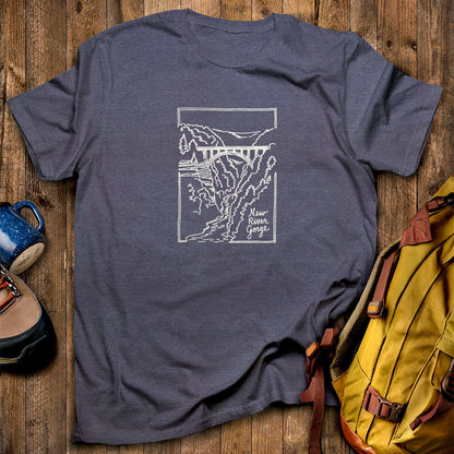 New River Gorge Line Drawing T-Shirt