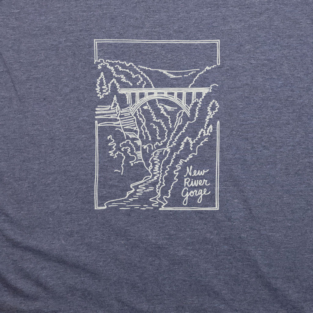 New River Gorge Line Drawing T-Shirt