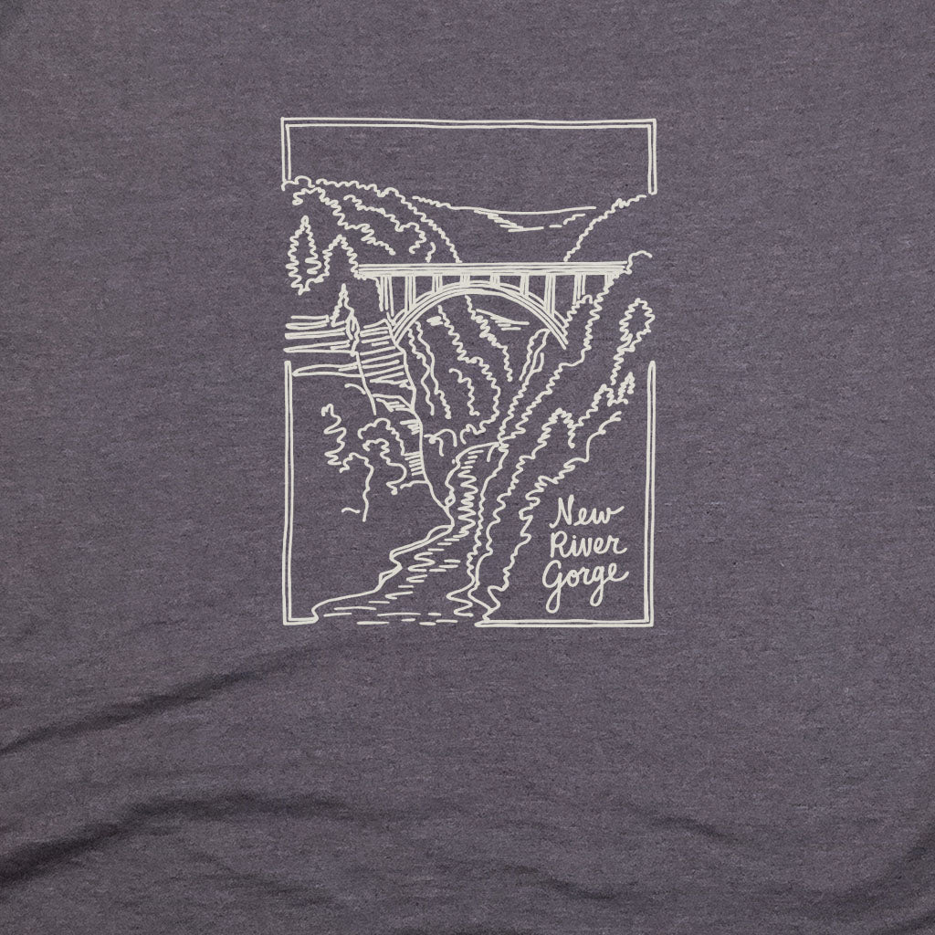 New River Gorge Line Drawing T-Shirt