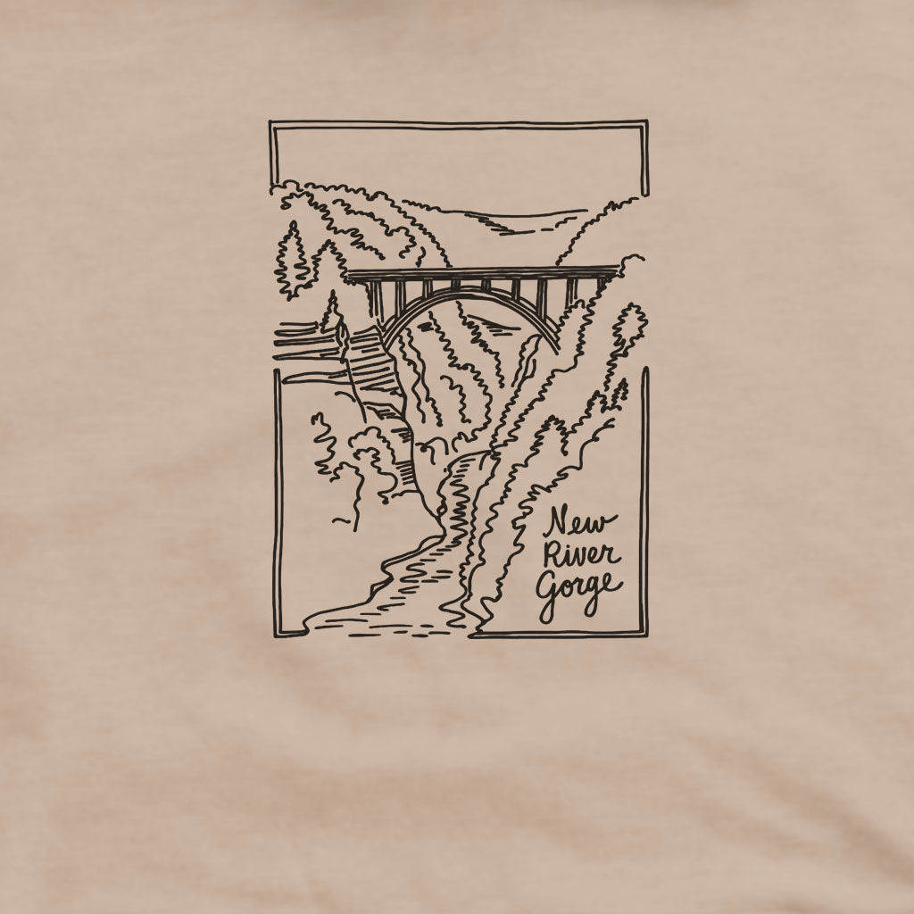 New River Gorge Line Drawing Hoodie