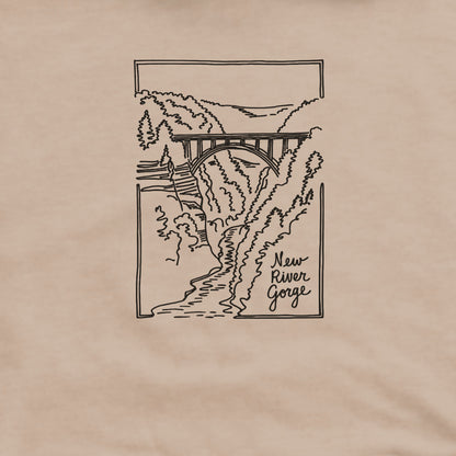 New River Gorge Line Drawing Hoodie