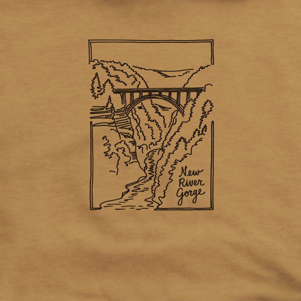 New River Gorge Line Drawing Hoodie
