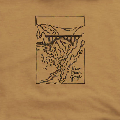 New River Gorge Line Drawing Hoodie