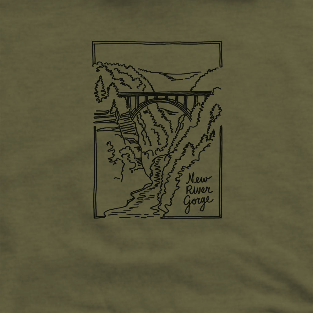 New River Gorge Line Drawing Hoodie