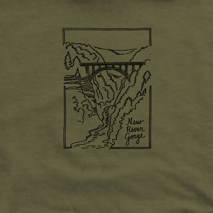 New River Gorge Line Drawing Hoodie