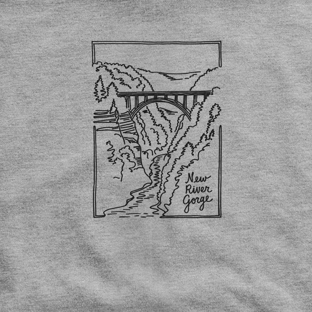 New River Gorge Line Drawing Hoodie