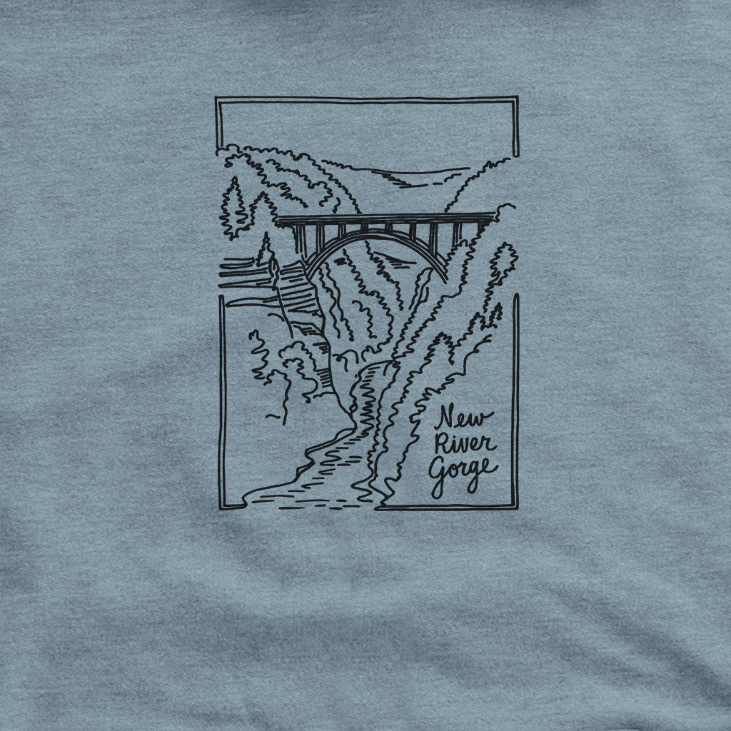 New River Gorge Line Drawing Hoodie