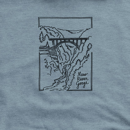 New River Gorge Line Drawing Hoodie