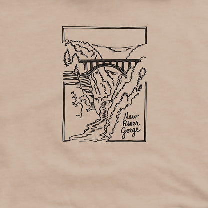 New River Gorge Line Drawing Crewneck Sweatshirt