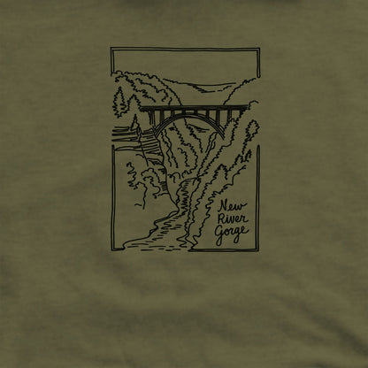 New River Gorge Line Drawing Crewneck Sweatshirt