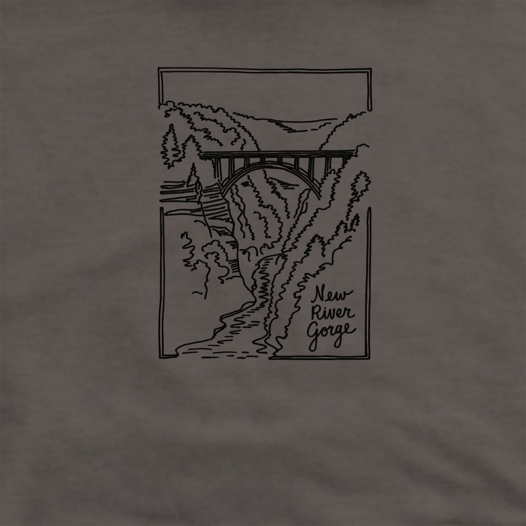 New River Gorge Line Drawing Crewneck Sweatshirt