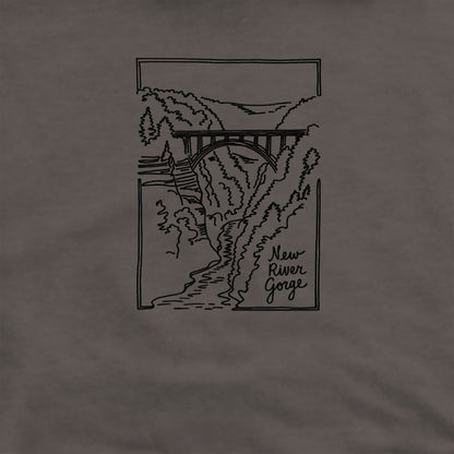 New River Gorge Line Drawing Crewneck Sweatshirt